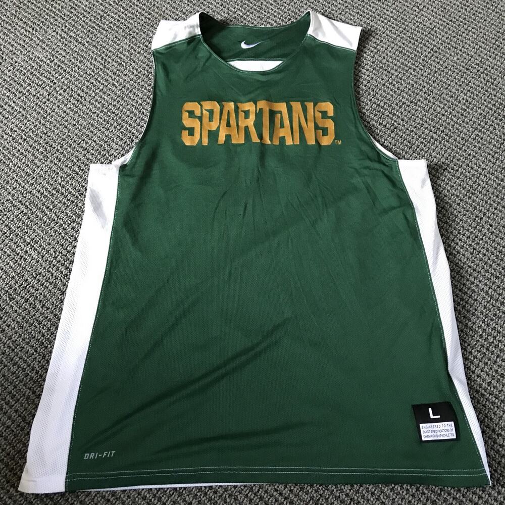 Nike DriFit Reversible Performance Tank Top Spartans Green White Large